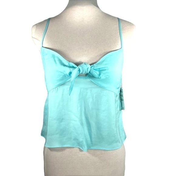 BP teal paradise crop top halter smocked back adjustable strap pastel size S - Picture 3 of 14